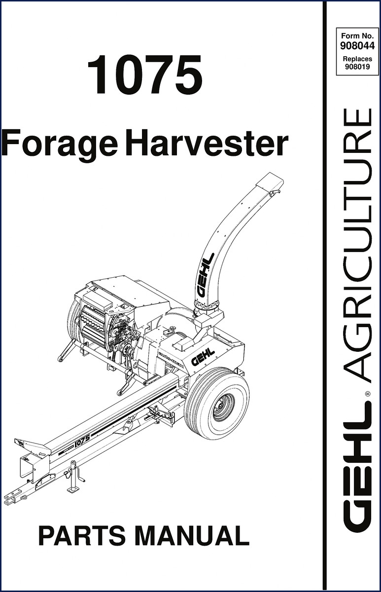 GEHL 1075 Forage Harvester Parts Catalog cover - 102 pages OEM factory manual