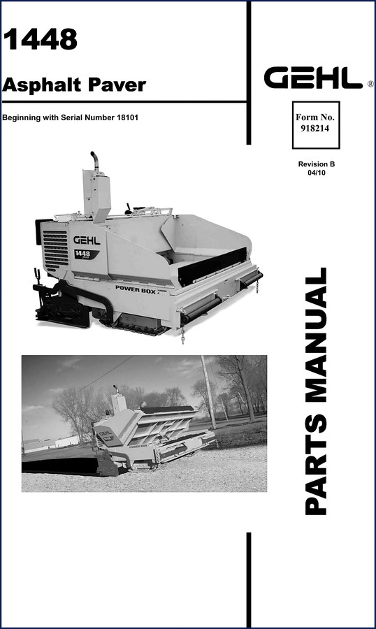 GEHL 1448 2010 Parts Catalog cover – factory OEM parts manual for asphalt paver