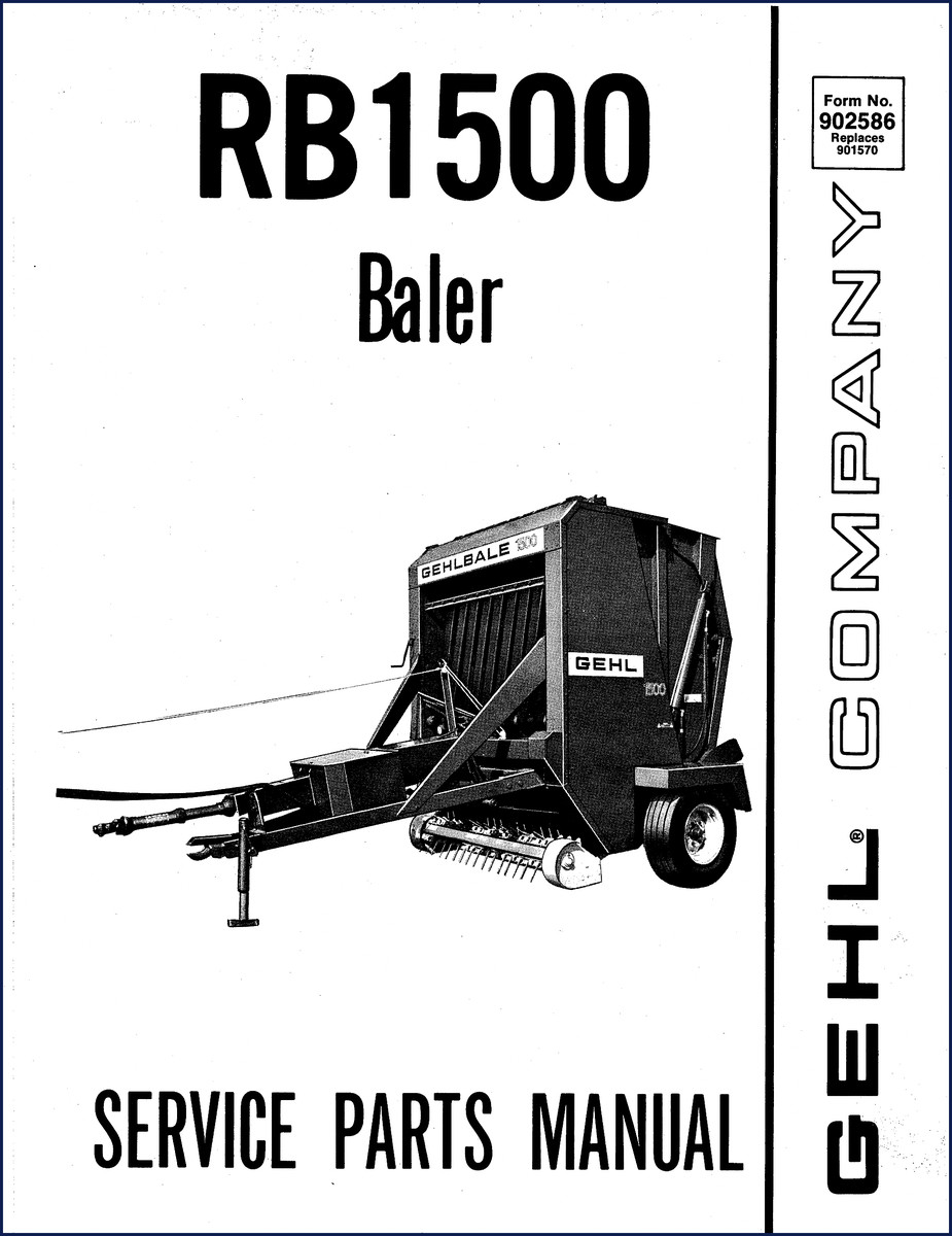 GEHL 1500 baler parts catalog front cover - official OEM factory document