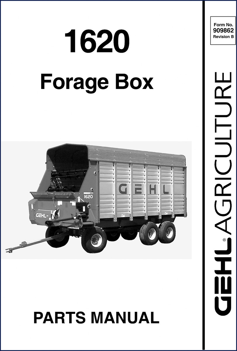 GEHL 1620 Parts Catalog cover page - 32 page OEM parts manual