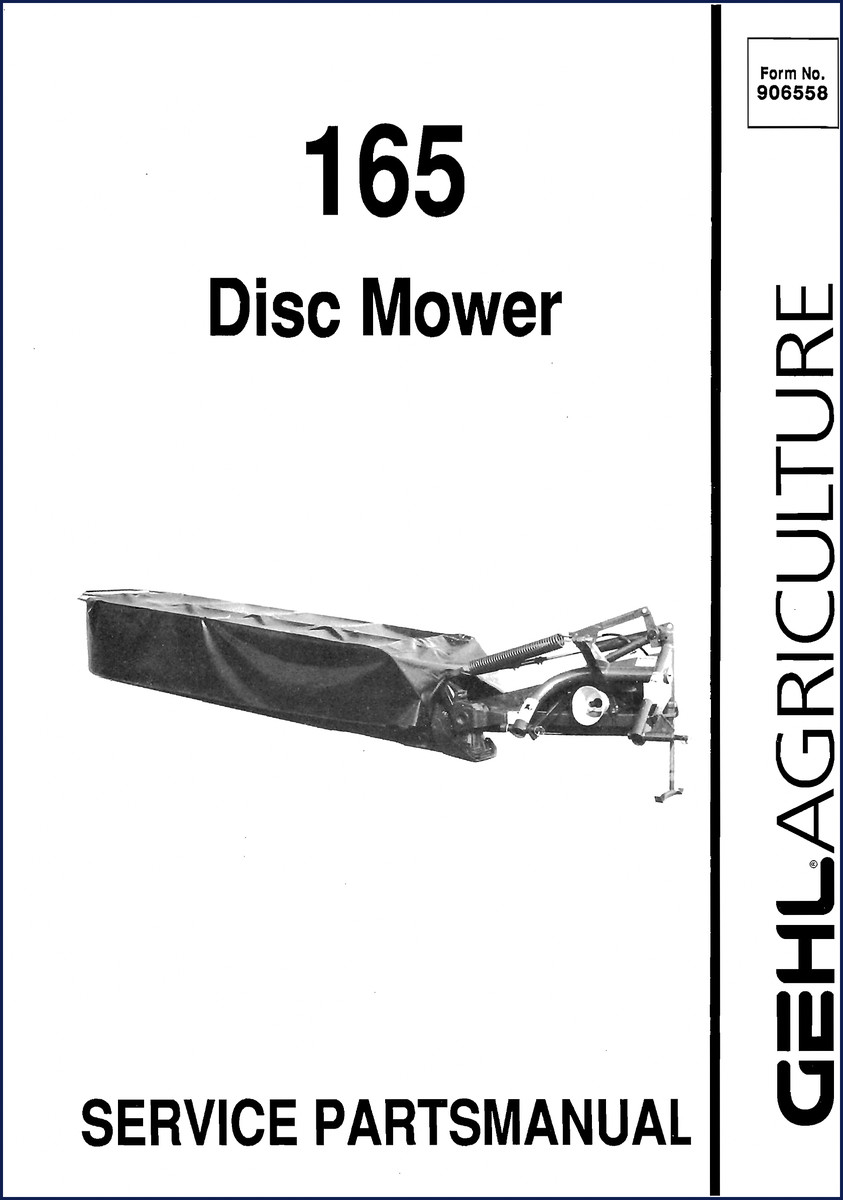 GEHL 165 Disc Mower Parts Catalog - OEM factory parts manual cover
