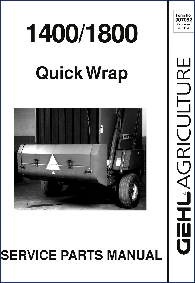 GEHL 1870 Round Baler Parts Catalog – 24-page factory OEM parts manual with decal locations and torque specs