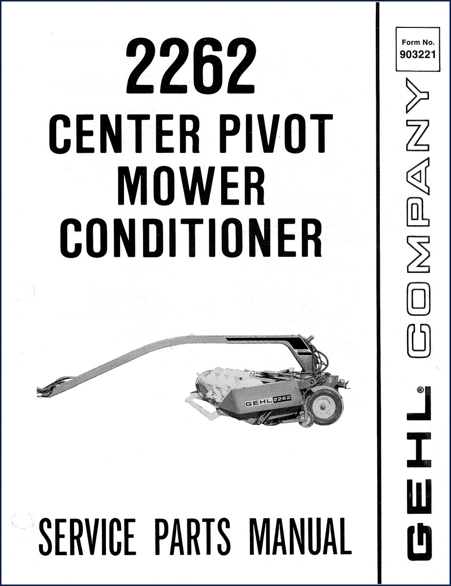 GEHL 2262 Mower Conditioner Parts Catalog cover page