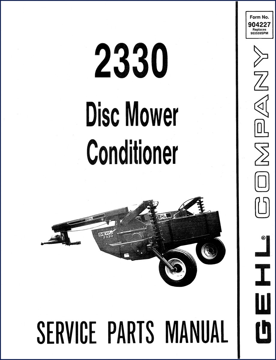 GEHL 2330 Disc Mower Conditioner Parts Catalog cover