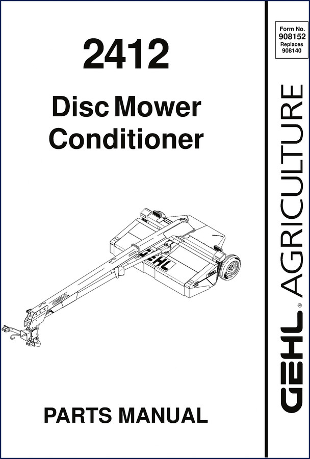 GEHL 2412 2000 Operators Manual cover – factory disc mower documentation