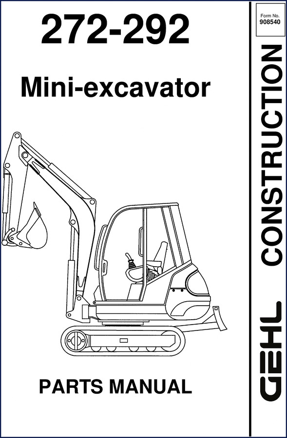 GEHL 272-292 Mini-excavator Parts Catalog cover page