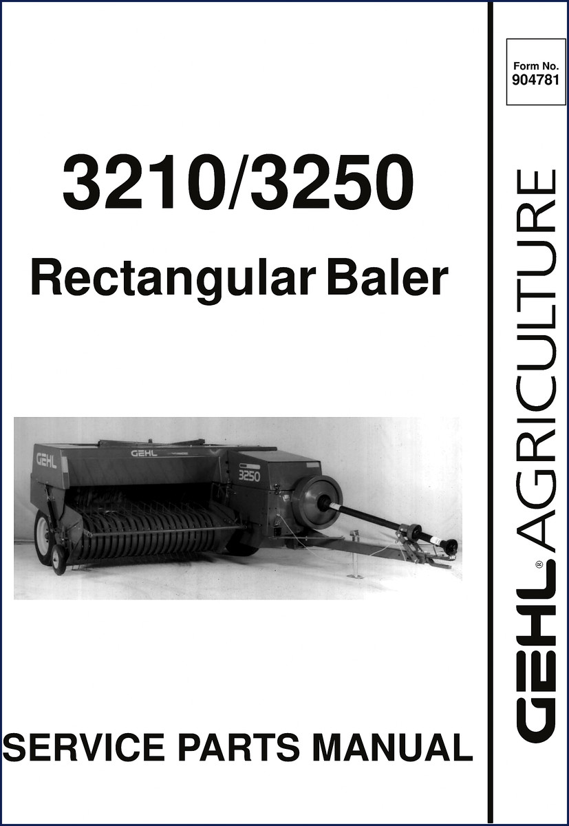 GEHL 3210 3250 Rectangular Baler Parts Catalog cover