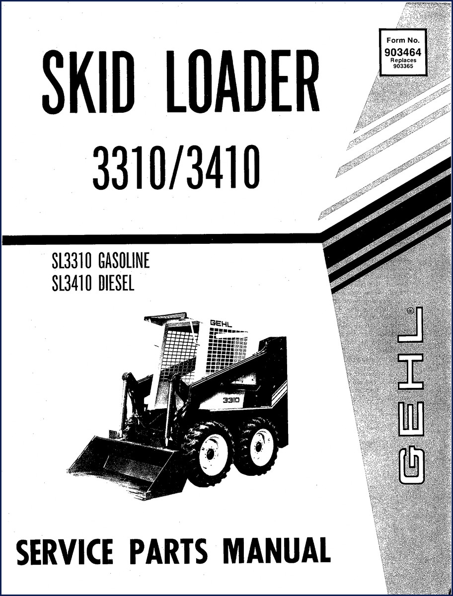 GEHL 3310 3410 Skid Loader Parts Catalog cover – OEM factory manual