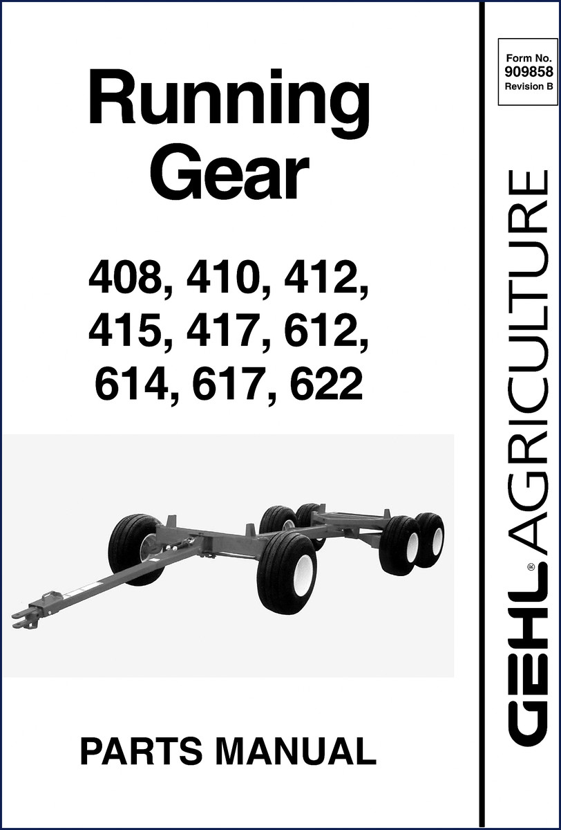GEHL 408-417 Parts Catalog cover page - factory OEM manual for running gear