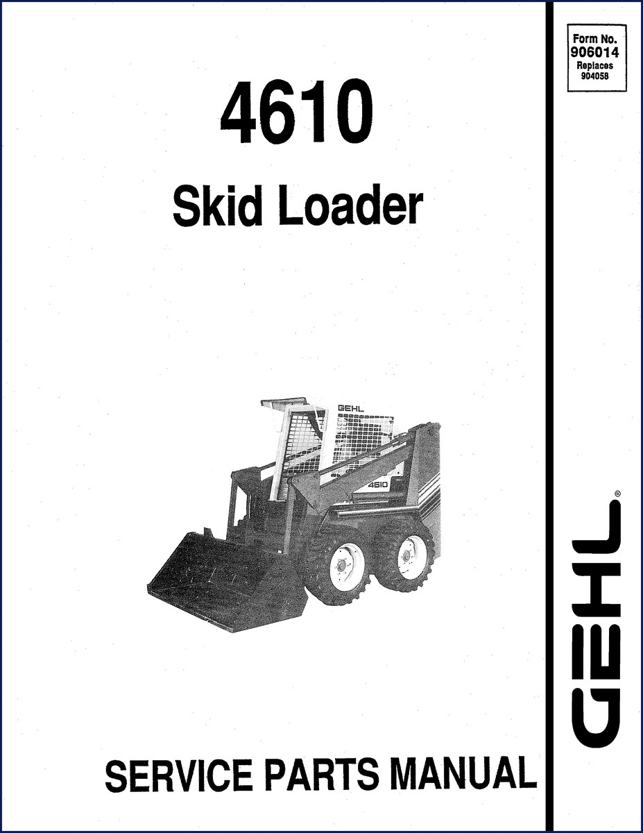 GEHL 4610 Parts Catalog cover - factory OEM parts manual for skid loader