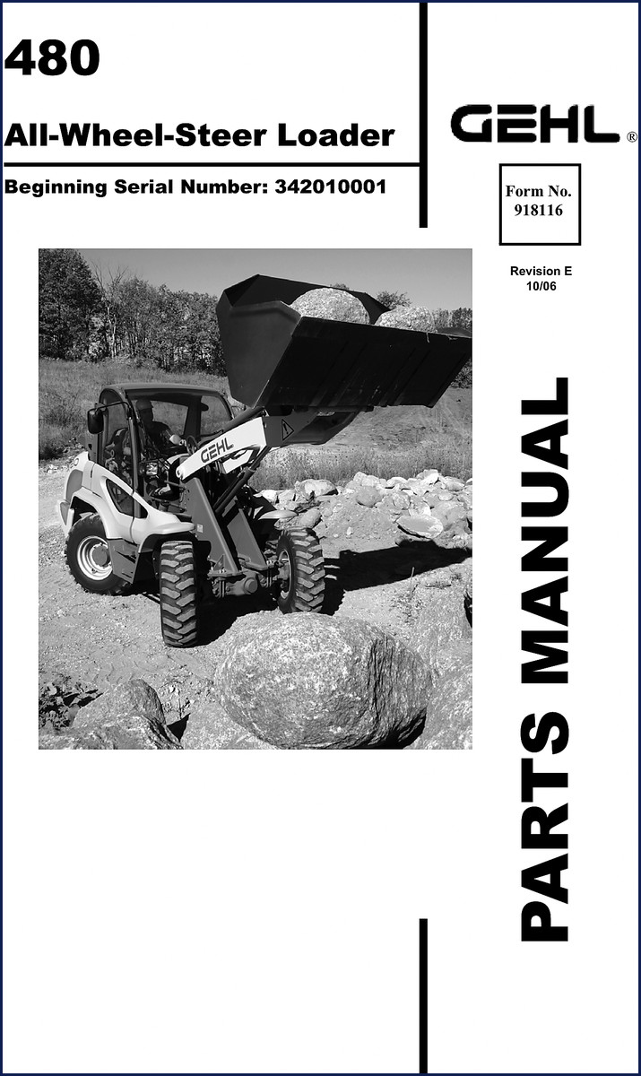 GEHL 480 2006 Parts Catalog cover – factory OEM document for all-wheel-steer loader