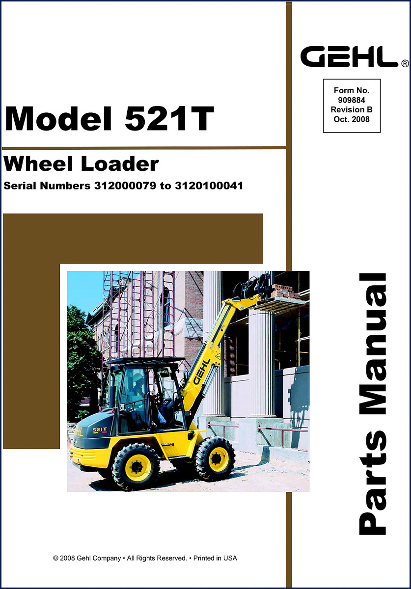 GEHL 521T 2008 Parts Catalog cover - factory OEM manual