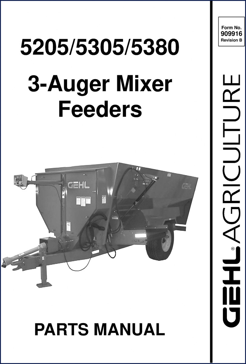 GEHL 5205 5305 5380 Parts Catalog manual cover