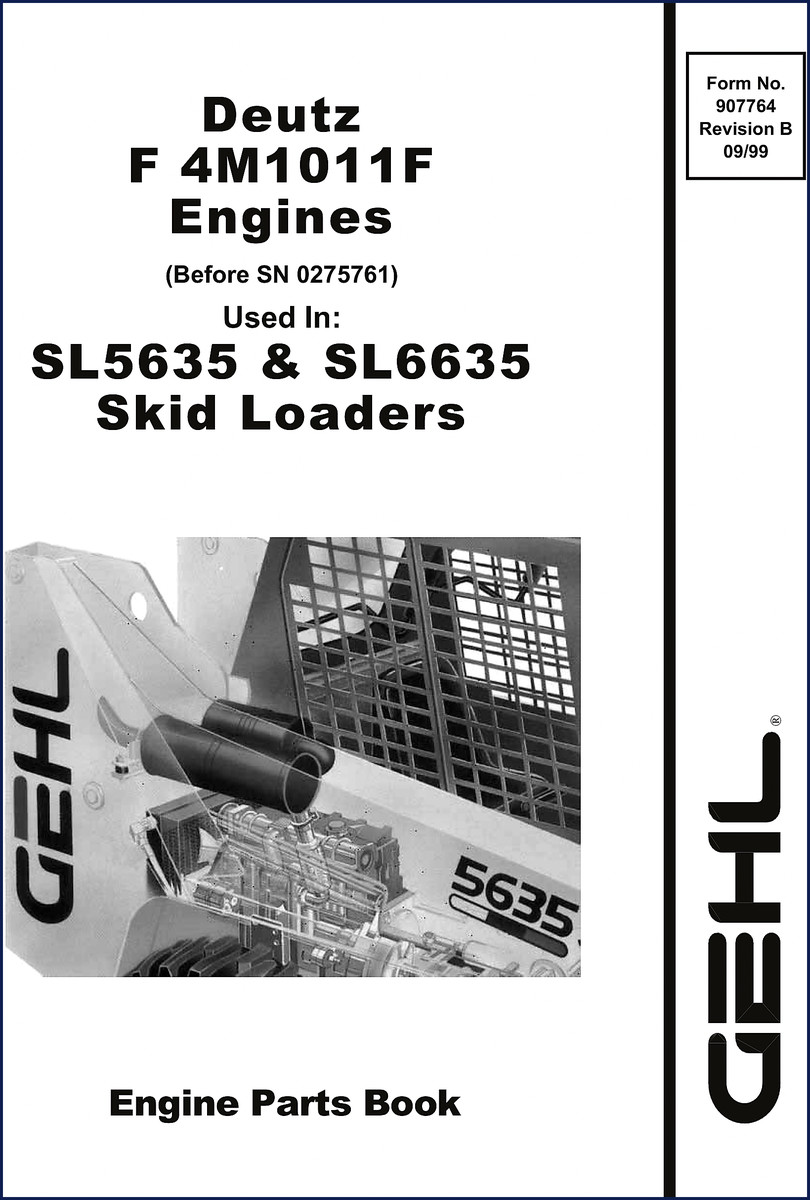 GEHL 5635 SL5635 SL6635 1999 parts catalog cover showing skid loader
