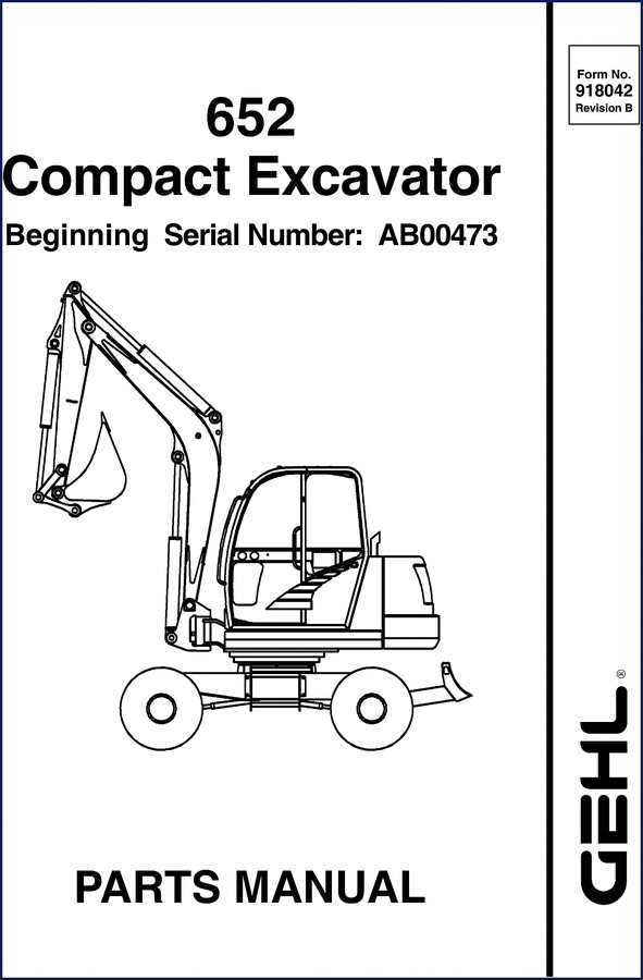 GEHL 652 Operators Manual - 60-page factory document for wheeled excavator
