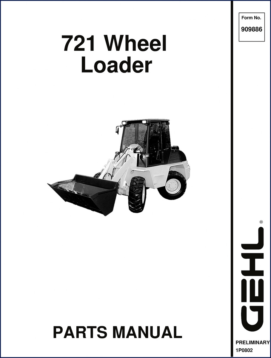 GEHL 721 Wheel Loader Parts Catalog factory OEM manual cover