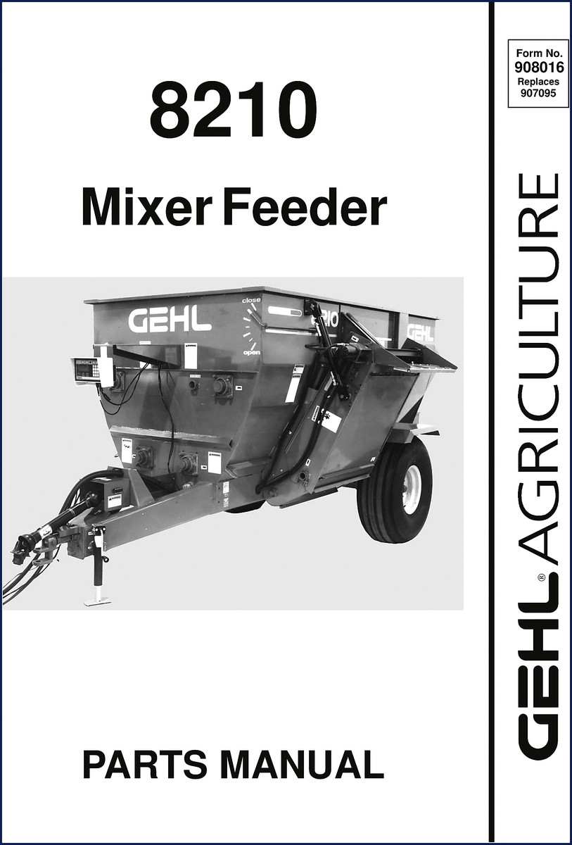 GEHL 8210 Mixer Feeder Parts Catalog cover – factory OEM manual