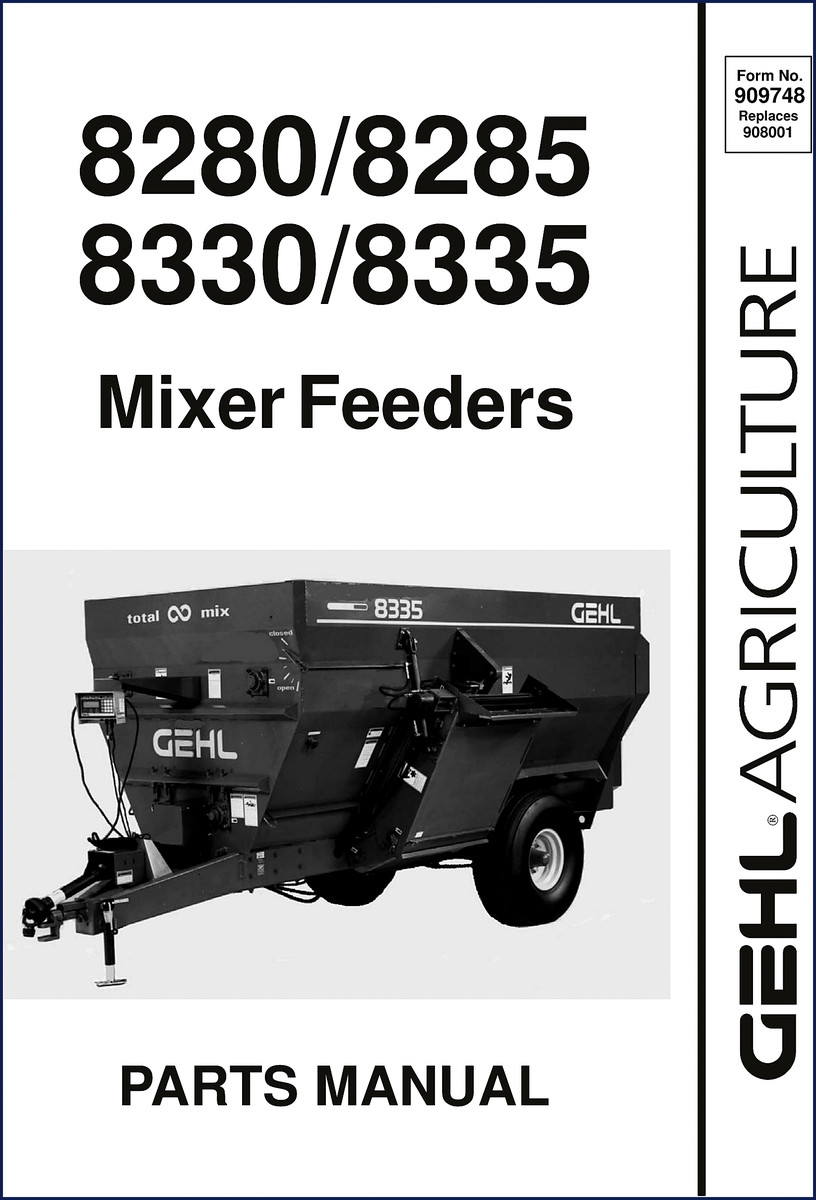 GEHL 8335 Mixer Feeder Parts Catalog – 66 pages – OEM factory parts manual