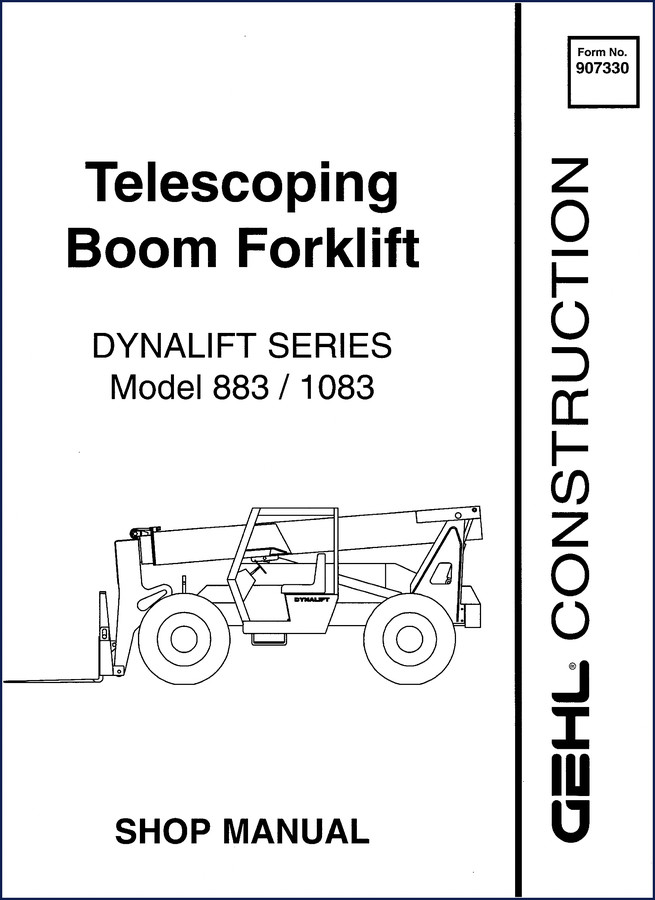 GEHL 883 1992 Operators Manual cover page for Dynalift telescoping boom forklift