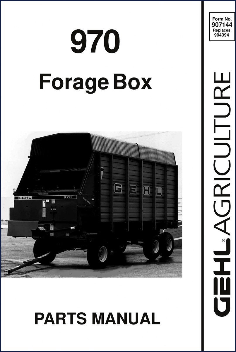 GEHL 970 Forage Box Parts Catalog cover – OEM factory manual