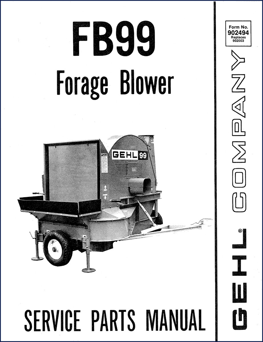 GEHL 99 Forage Blower Parts Catalog – factory OEM service parts manual cover