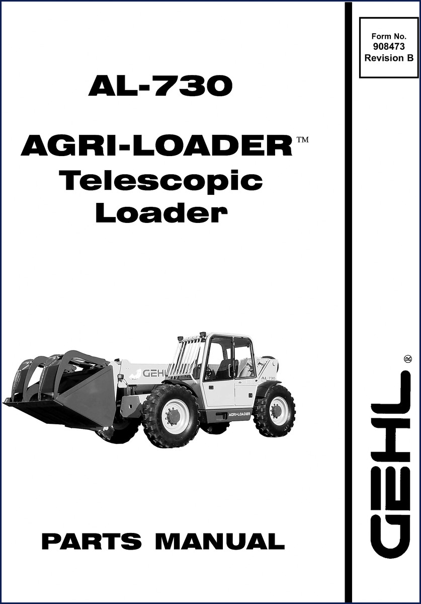 GEHL AL-730 Parts Catalog cover – OEM factory document for Agri-Loader telescopic loader parts identification