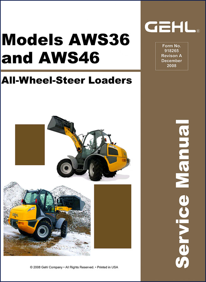 GEHL AWS36 2009 Operators Manual cover page with safety warnings and machine overview
