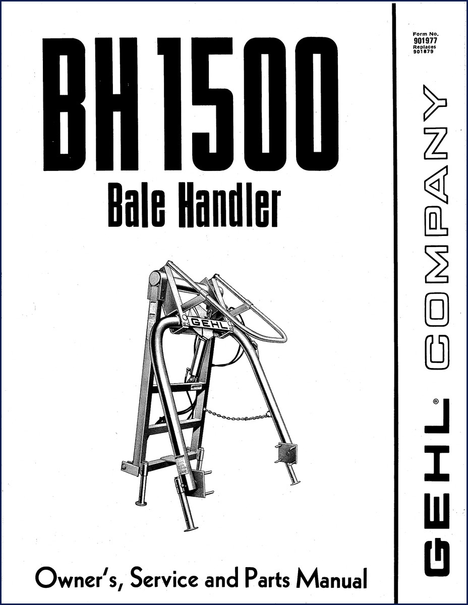 GEHL BH 1500 Service Manual cover - 20-page factory OEM document