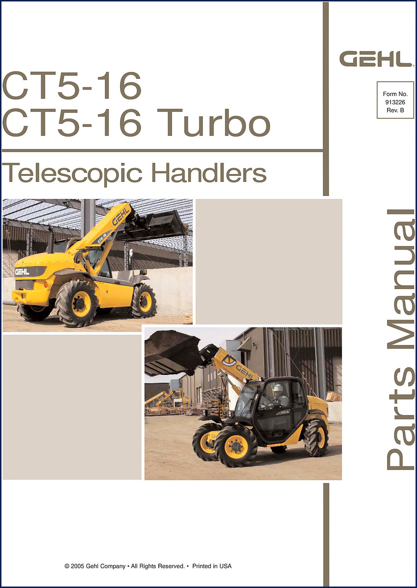 GEHL CT5-16 Turbo 2005 Parts Catalog cover showing telescopic handler