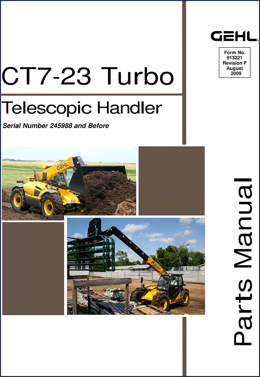GEHL CT7-23 2009 Parts Catalog front cover and introduction page