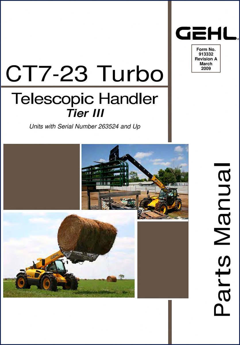 GEHL CT7-23 2009 Parts Catalog cover showing telescopic handler