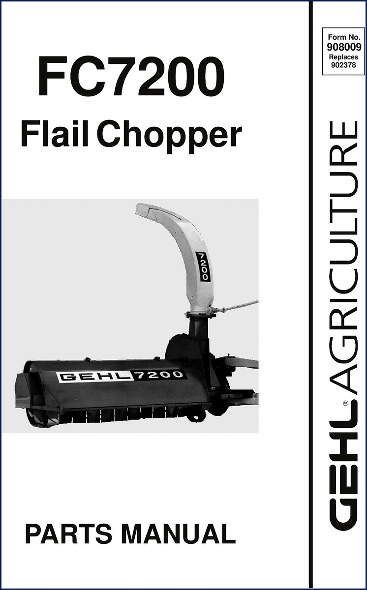 GEHL 7200 FC7200 Flail Chopper Parts Catalog – 30-page OEM factory parts manual
