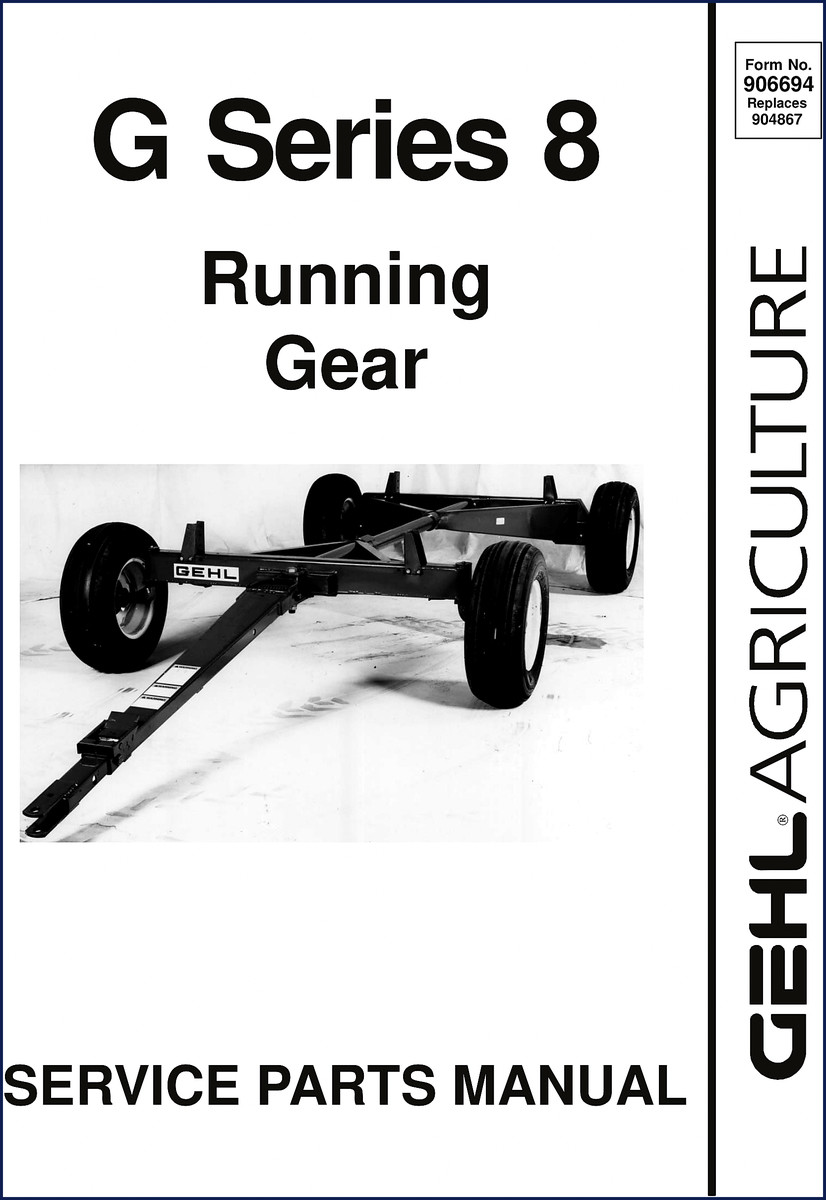 GEHL G Series 8 Parts Catalog cover - factory OEM manual for running gear