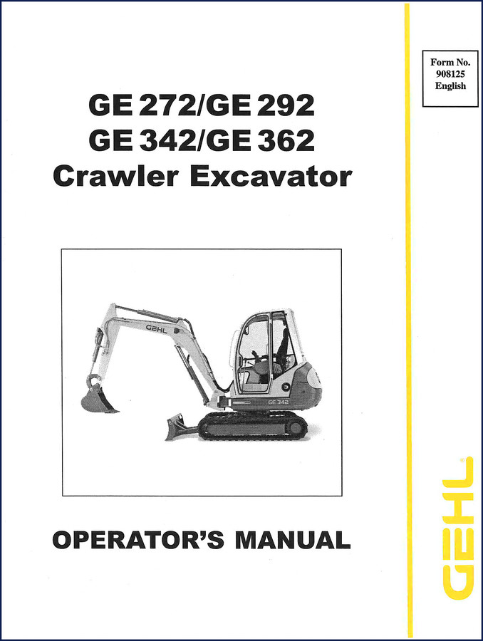 GEHL GE 272, GE 292, GE 342, GE 362 1999 Operators Manual cover