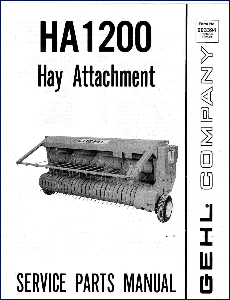 GEHL HA1200 hay attachment OEM parts catalog cover - 24 pages
