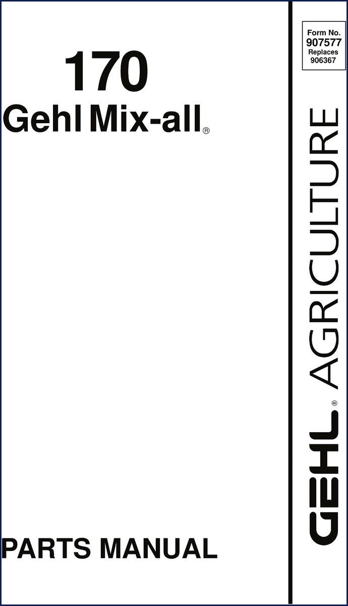 GEHL Mix-all Parts Catalog cover – OEM factory manual 100 pages