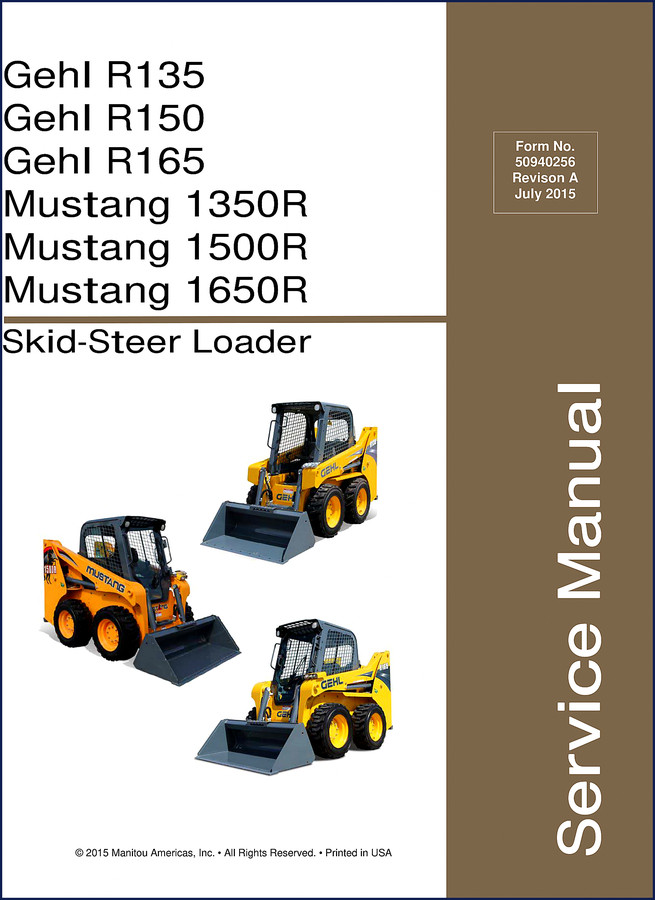 GEHL R135 R150 R165 1350R 1500R 2015 Service Manual cover showing skid-steer loader