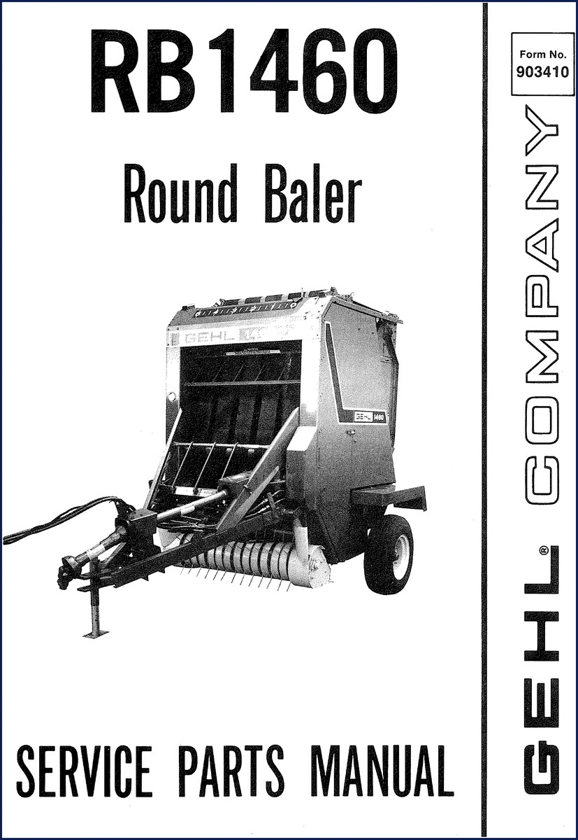GEHL RB1460 Round Baler Factory Parts Catalog cover – 48 pages, OEM document