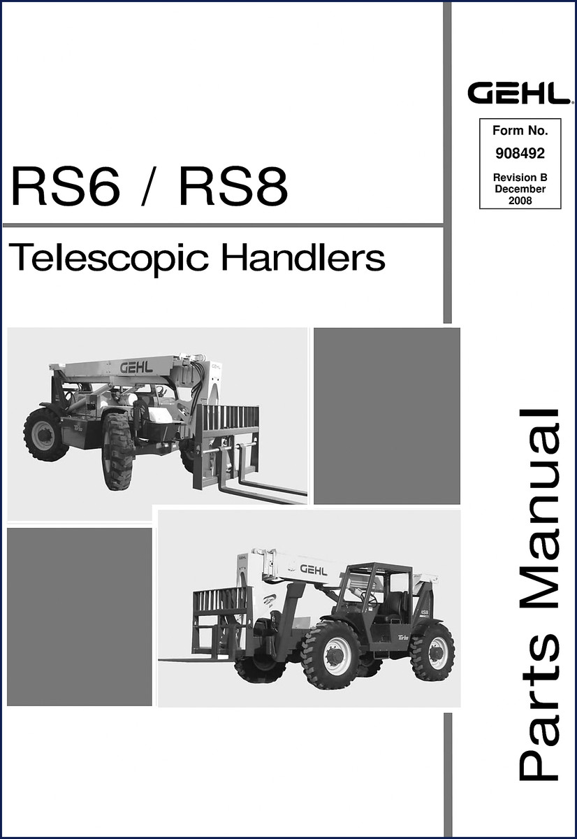 GEHL RS6, RS8 2008 Parts Catalog – 158-page factory parts manual