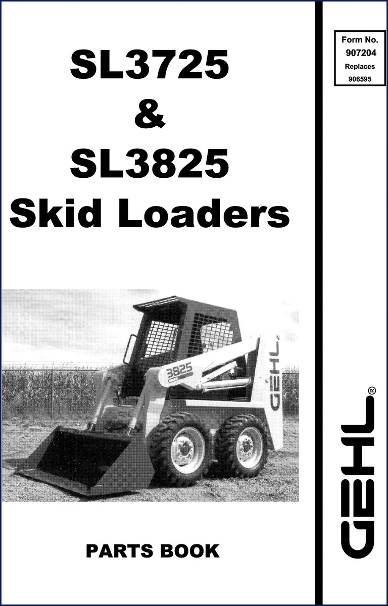 GEHL SL3725 SL3825 Parts Catalog cover page - factory OEM parts manual