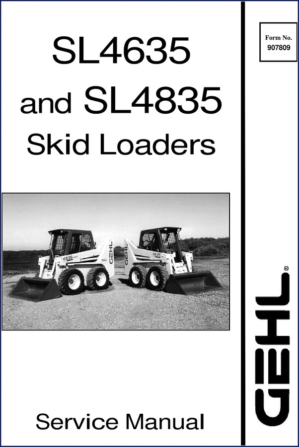 GEHL SL4635 and SL4835 Skid Loader Operators Manual cover