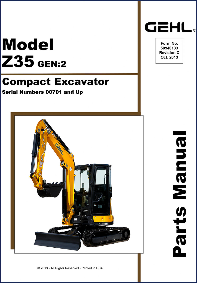 GEHL Z35 2013 Parts Catalog – OEM Factory Manual for Compact Excavator