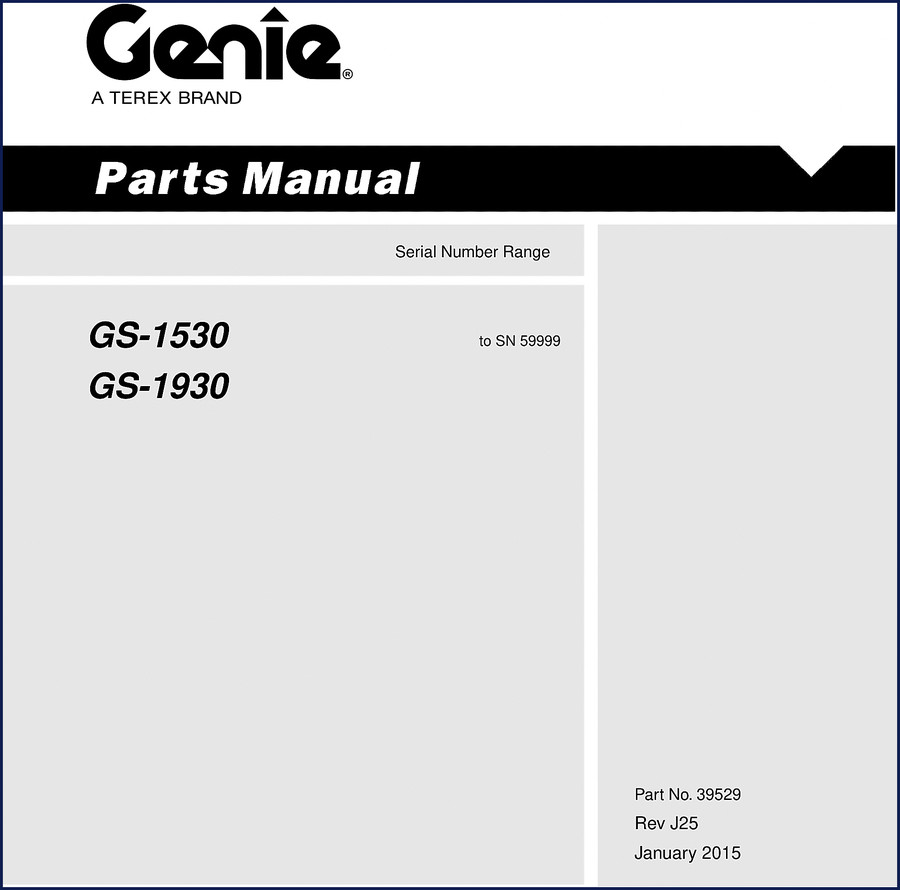 Genie GS-1530 GS-1532 GS-1930 GS-1932 GS-2032 2014 Operators Manual cover