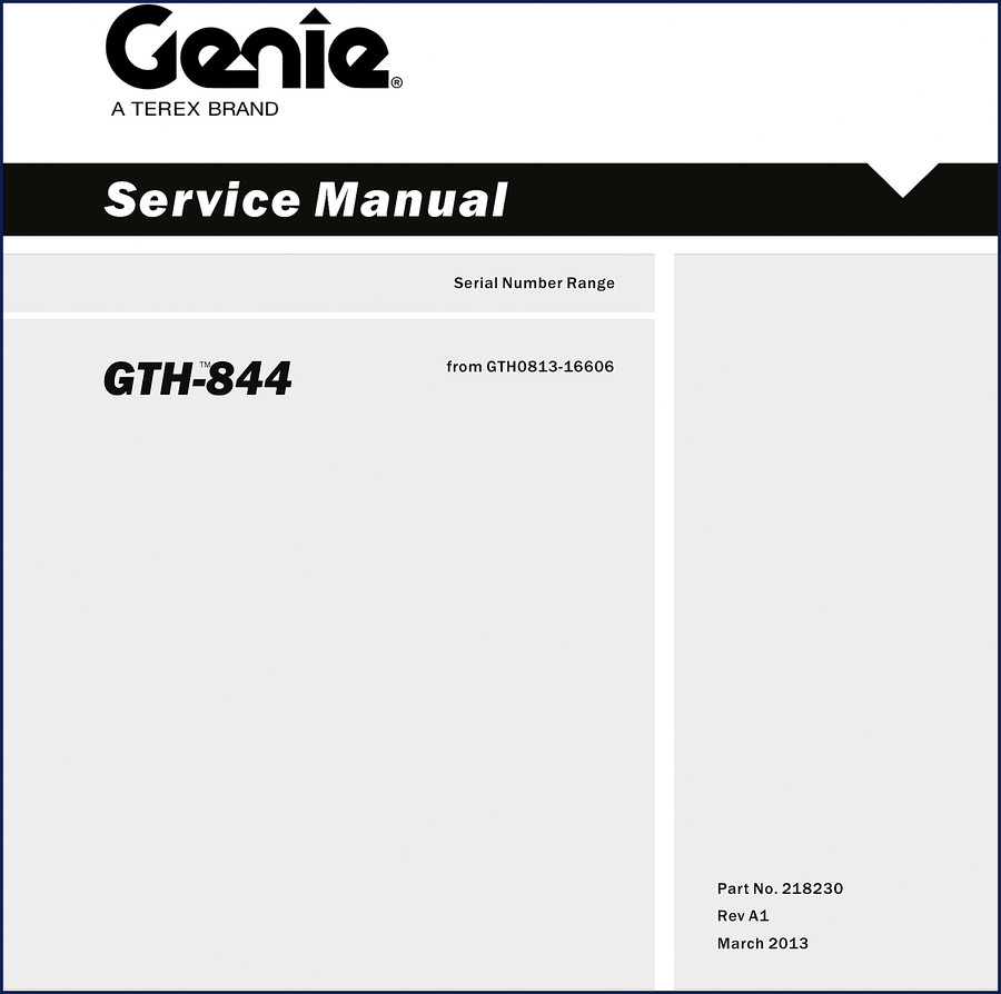 Genie GTH-844, GTH-844A, GTH-844B 2013 Service Manual cover page