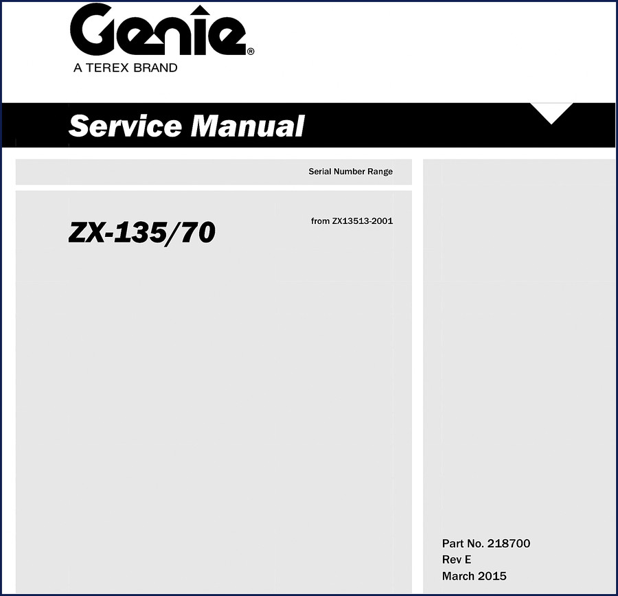 Genie ZX-135/70 2015 Service Manual cover page