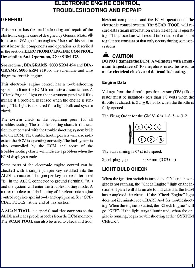 Gmdat 519, 494, 470, 444, 434 Troubleshooting Manual – 81 pages – OEM factory document for GM electronic engine control