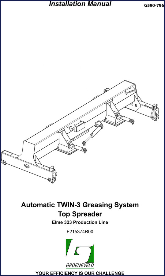 Groeneveld 323 Installation Manual cover for Elme 323 Production Line greasing system