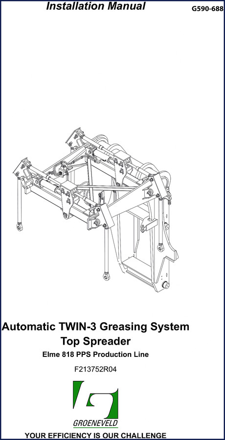 Groeneveld TWIN-3 818 Installation Manual cover – OEM factory document