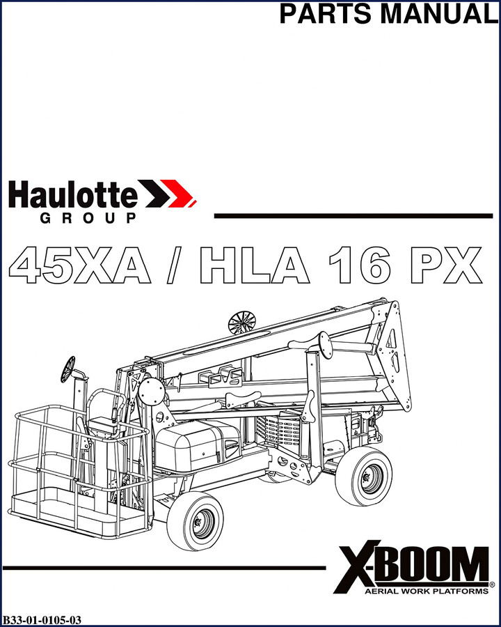 Haulotte 45XA and HLA 16 PX 2009 Parts Catalog – OEM factory parts manual cover