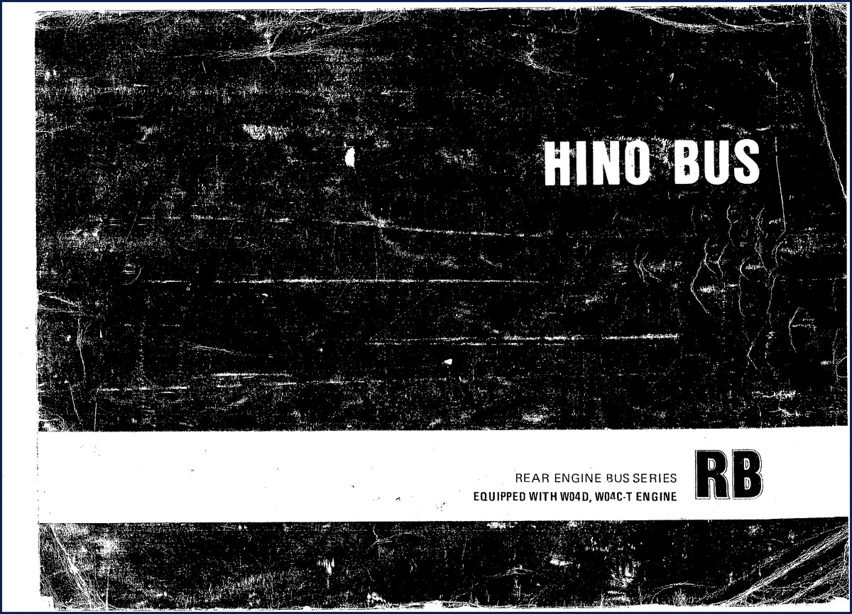 Hino RB Technical Manual cover - 83 pages bus repair manual